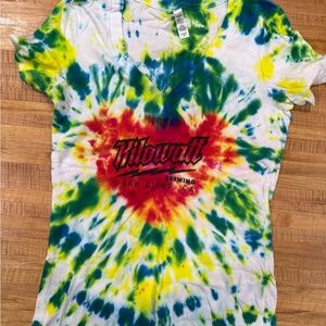 Next Level Apparel Tie-Dye Tee — Yellow, Green, Blue, Red
